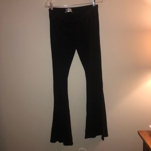 UO Black Ribbed Flare Pants